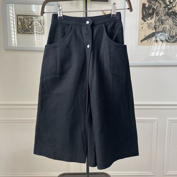 Vintage Early 60s Black Wool Coulottes XXS - Picture 1 of 8